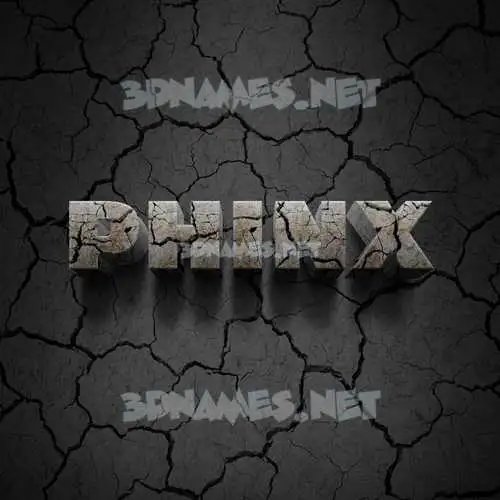 phinx in Cracked Stone style - 3D name wallpaper
