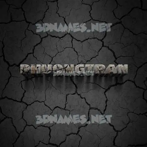 phuongtran in Cracked Stone style - 3D name wallpaper