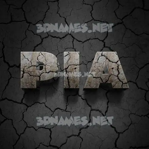 pia in Cracked Stone style - 3D name wallpaper