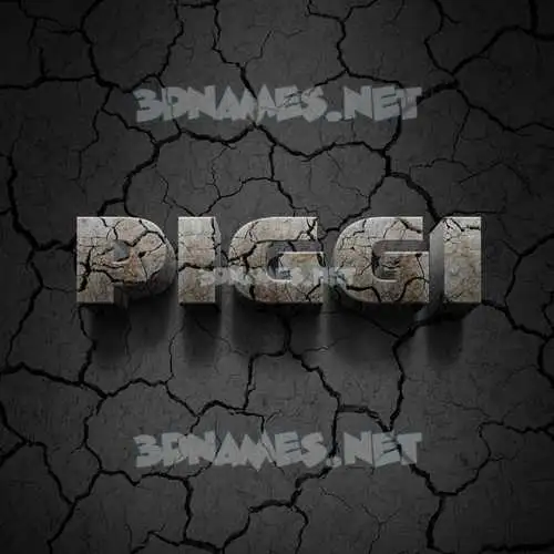 piggi in Cracked Stone style - 3D name wallpaper