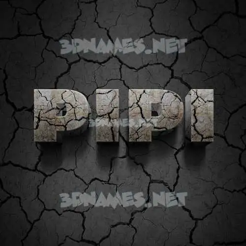 pipi in Cracked Stone style - 3D name wallpaper