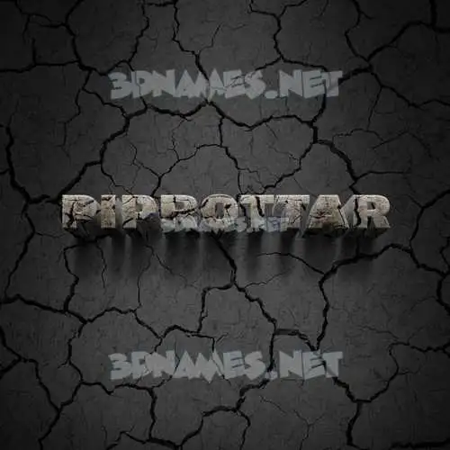 piprottar in Cracked Stone style - 3D name wallpaper