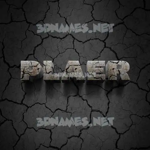 plaer in Cracked Stone style - 3D name wallpaper plaer in Cracked Stone style - 3D name wallpaper