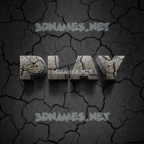 play in Cracked Stone style - 3D name wallpaper