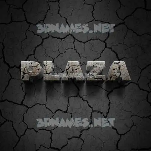 plaza in Cracked Stone style - 3D name wallpaper