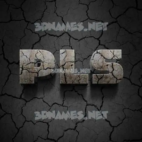 pls in Cracked Stone style - 3D name wallpaper