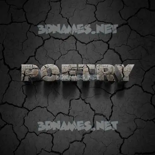 poetry in Cracked Stone style - 3D name wallpaper