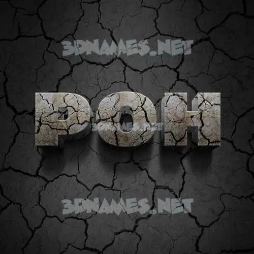 poh in Cracked Stone style - 3D name wallpaper poh in Cracked Stone style - 3D name wallpaper