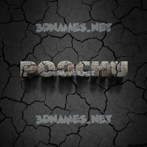 poochu in Cracked Stone style - 3D name wallpaper