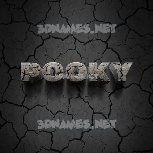 pooky in Cracked Stone style - 3D name wallpaper