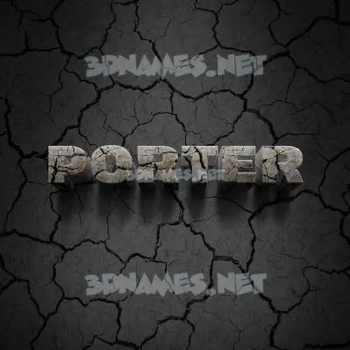 porter in Cracked Stone style - 3D name wallpaper porter in Cracked Stone style - 3D name wallpaper
