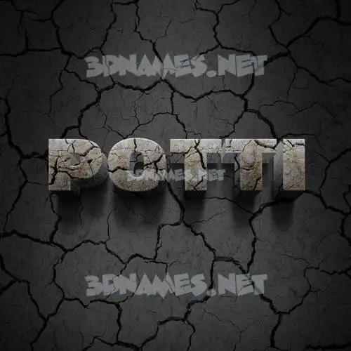 potti in Cracked Stone style - 3D name wallpaper potti in Cracked Stone style - 3D name wallpaper