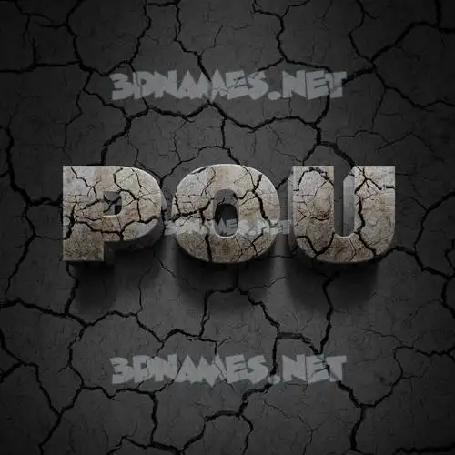 pou in Cracked Stone style - 3D name wallpaper pou in Cracked Stone style - 3D name wallpaper