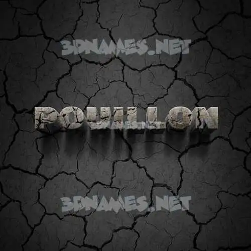 pouillon in Cracked Stone style - 3D name wallpaper pouillon in Cracked Stone style - 3D name wallpaper