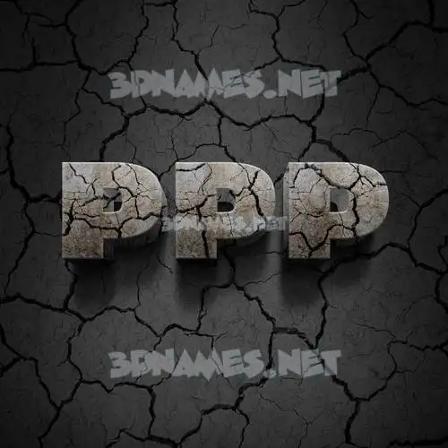 ppp in Cracked Stone style - 3D name wallpaper
