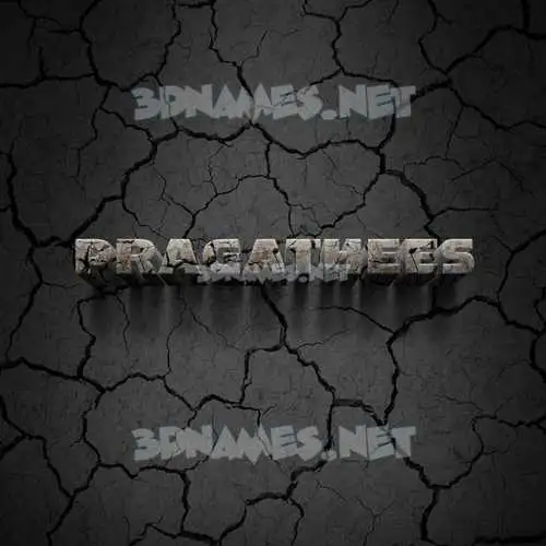pragathees in Cracked Stone style - 3D name wallpaper