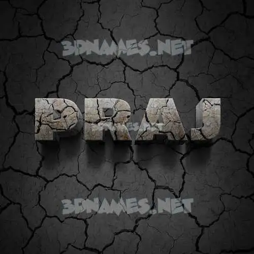 praj in Cracked Stone style - 3D name wallpaper