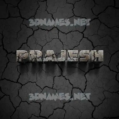 prajesh in Cracked Stone style - 3D name wallpaper