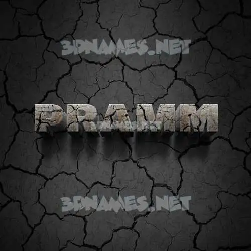pramm in Cracked Stone style - 3D name wallpaper pramm in Cracked Stone style - 3D name wallpaper