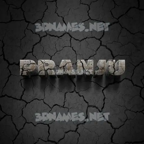 pranju in Cracked Stone style - 3D name wallpaper