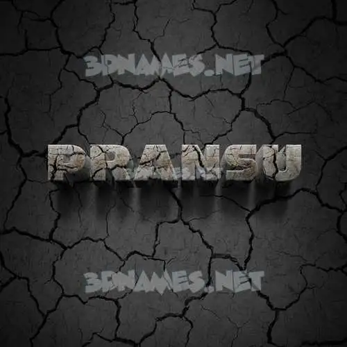 pransu in Cracked Stone style - 3D name wallpaper
