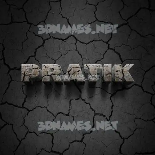 pratik in Cracked Stone style - 3D name wallpaper