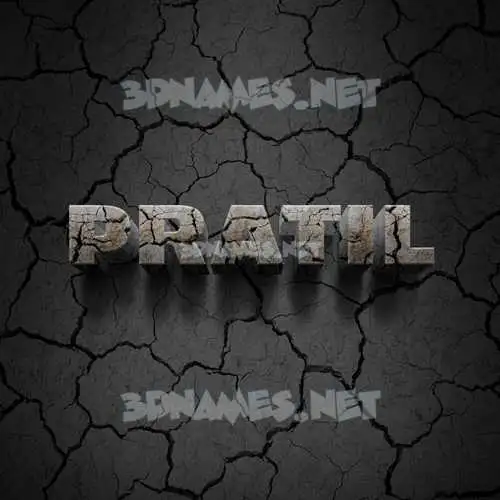 pratil in Cracked Stone style - 3D name wallpaper
