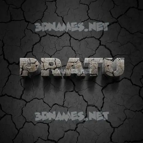 pratu in Cracked Stone style - 3D name wallpaper