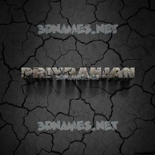 priyranjan in Cracked Stone style - 3D name wallpaper