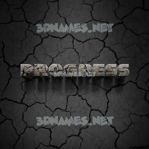 progress in Cracked Stone style - 3D name wallpaper