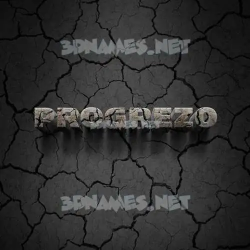 progrezo in Cracked Stone style - 3D name wallpaper progrezo in Cracked Stone style - 3D name wallpaper
