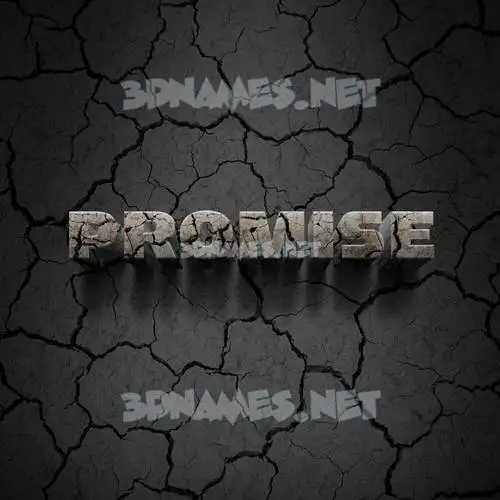 promise in Cracked Stone style - 3D name wallpaper