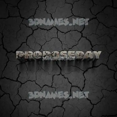 proposeday in Cracked Stone style - 3D name wallpaper proposeday in Cracked Stone style - 3D name wallpaper