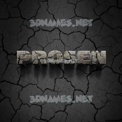 prosen in Cracked Stone style - 3D name wallpaper