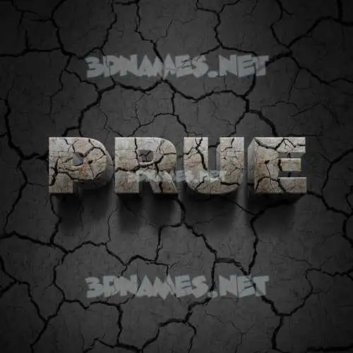 prue in Cracked Stone style - 3D name wallpaper