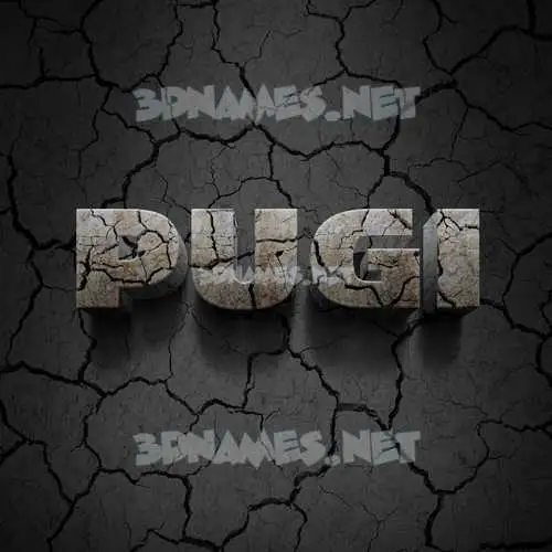 pugi in Cracked Stone style - 3D name wallpaper