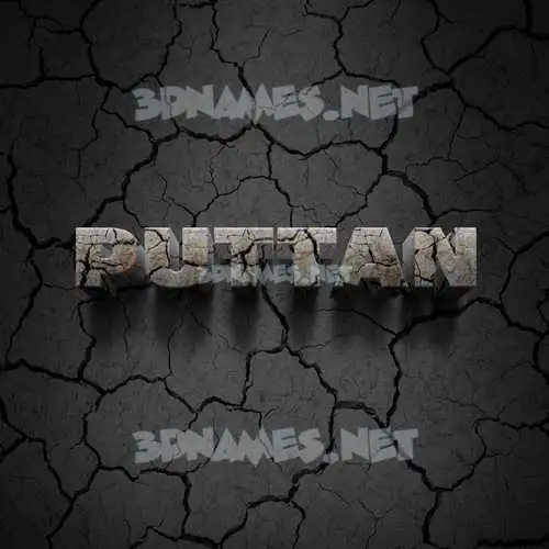 puttan in Cracked Stone style - 3D name wallpaper