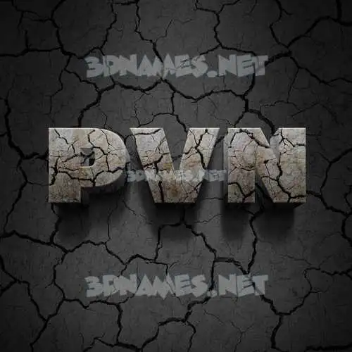 pvn in Cracked Stone style - 3D name wallpaper