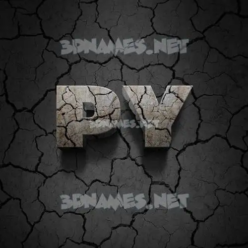 py in Cracked Stone style - 3D name wallpaper