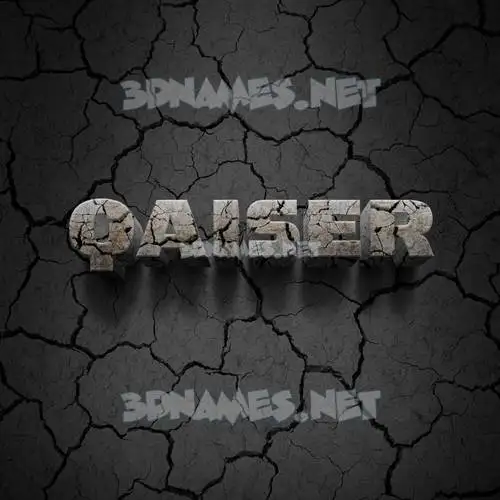 qaiser in Cracked Stone style - 3D name wallpaper