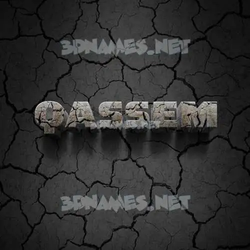 qassem in Cracked Stone style - 3D name wallpaper
