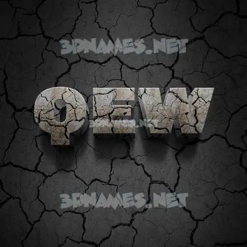 qew in Cracked Stone style - 3D name wallpaper qew in Cracked Stone style - 3D name wallpaper