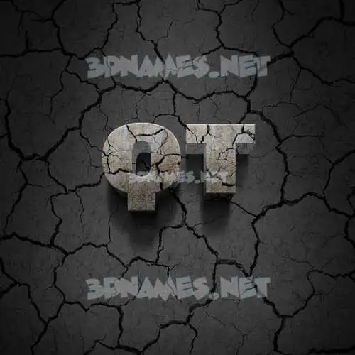 qt in Cracked Stone style - 3D name wallpaper qt in Cracked Stone style - 3D name wallpaper