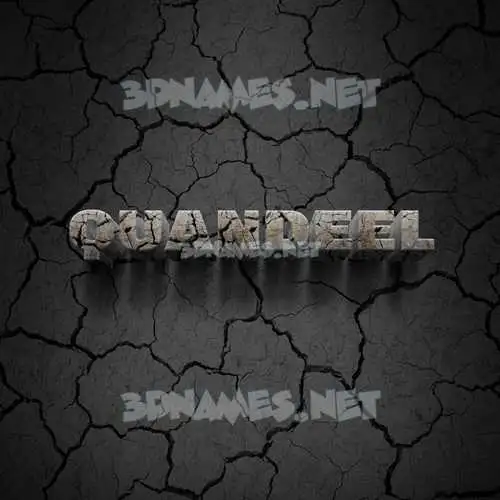 quandeel in Cracked Stone style - 3D name wallpaper