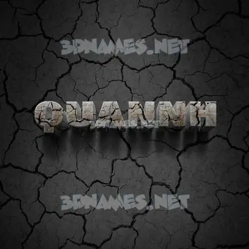 quannh in Cracked Stone style - 3D name wallpaper