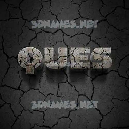 ques in Cracked Stone style - 3D name wallpaper ques in Cracked Stone style - 3D name wallpaper