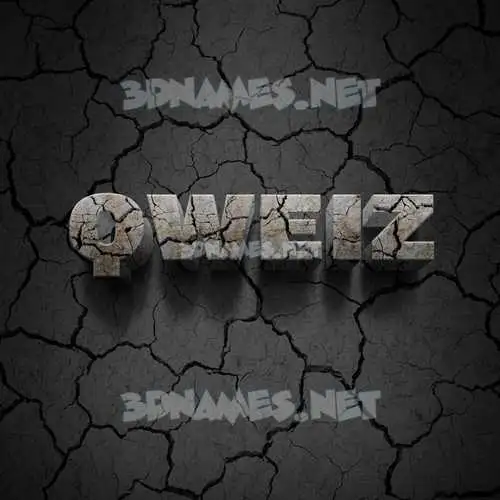 qweiz in Cracked Stone style - 3D name wallpaper