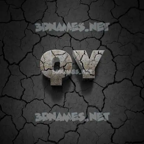 qy in Cracked Stone style - 3D name wallpaper qy in Cracked Stone style - 3D name wallpaper