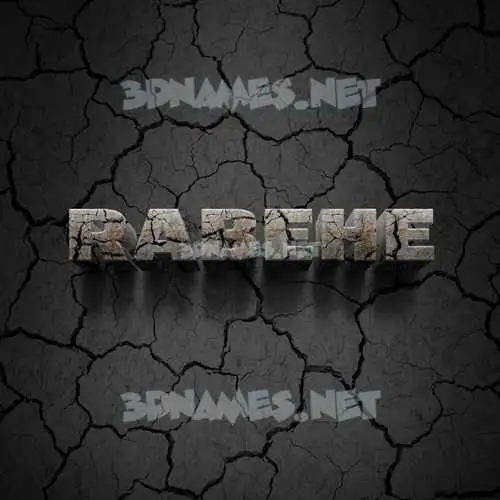 rabehe in Cracked Stone style - 3D name wallpaper