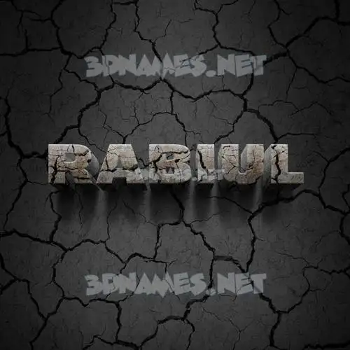 rabiul in Cracked Stone style - 3D name wallpaper
